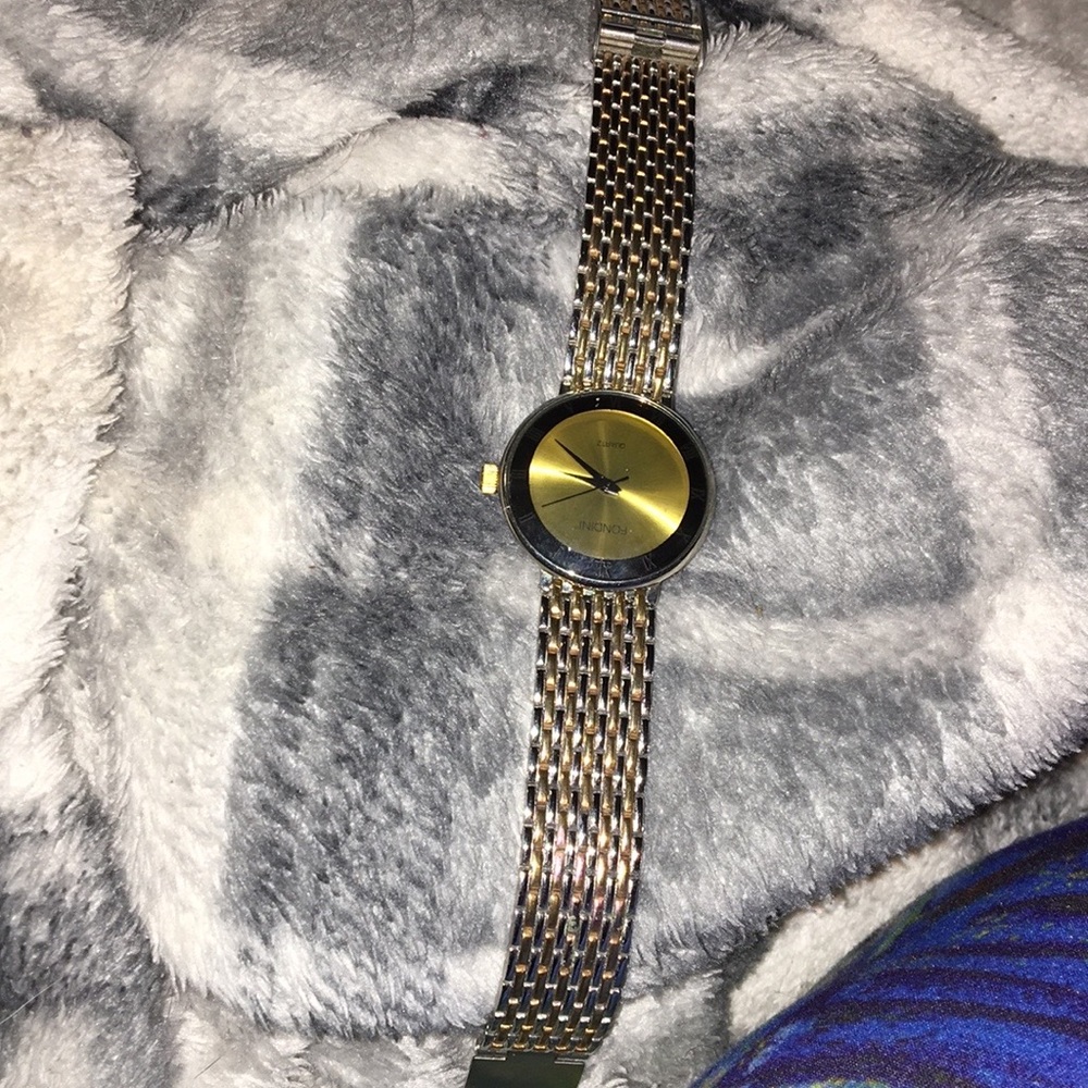 VTG Fondini Dual Tone Analog Quartz Watch and is working! New Battery 8” band.
